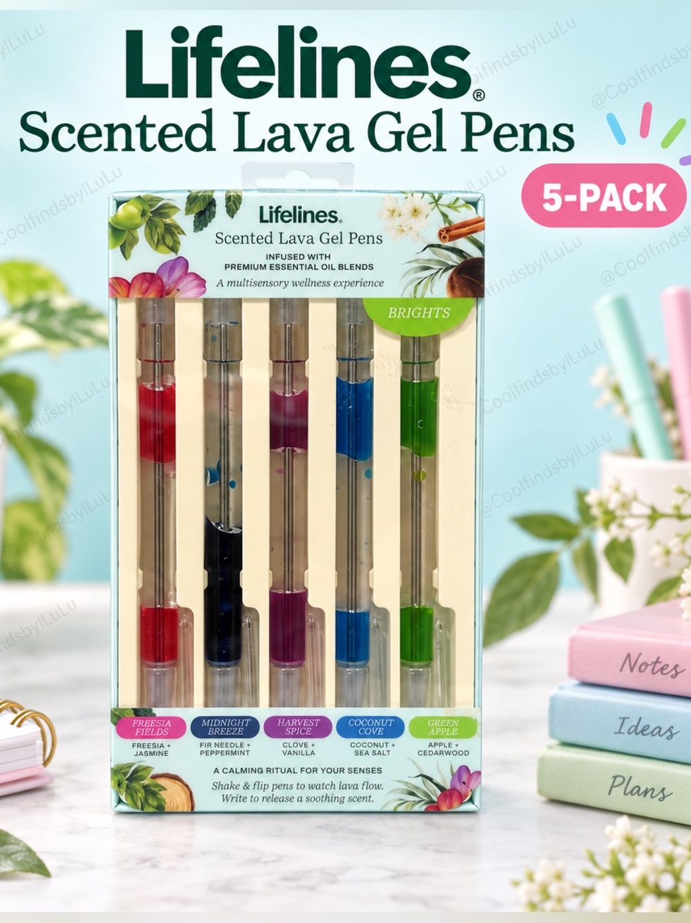 Lifelines Scented Lava Gel Pens - 5-Pack (Brights)